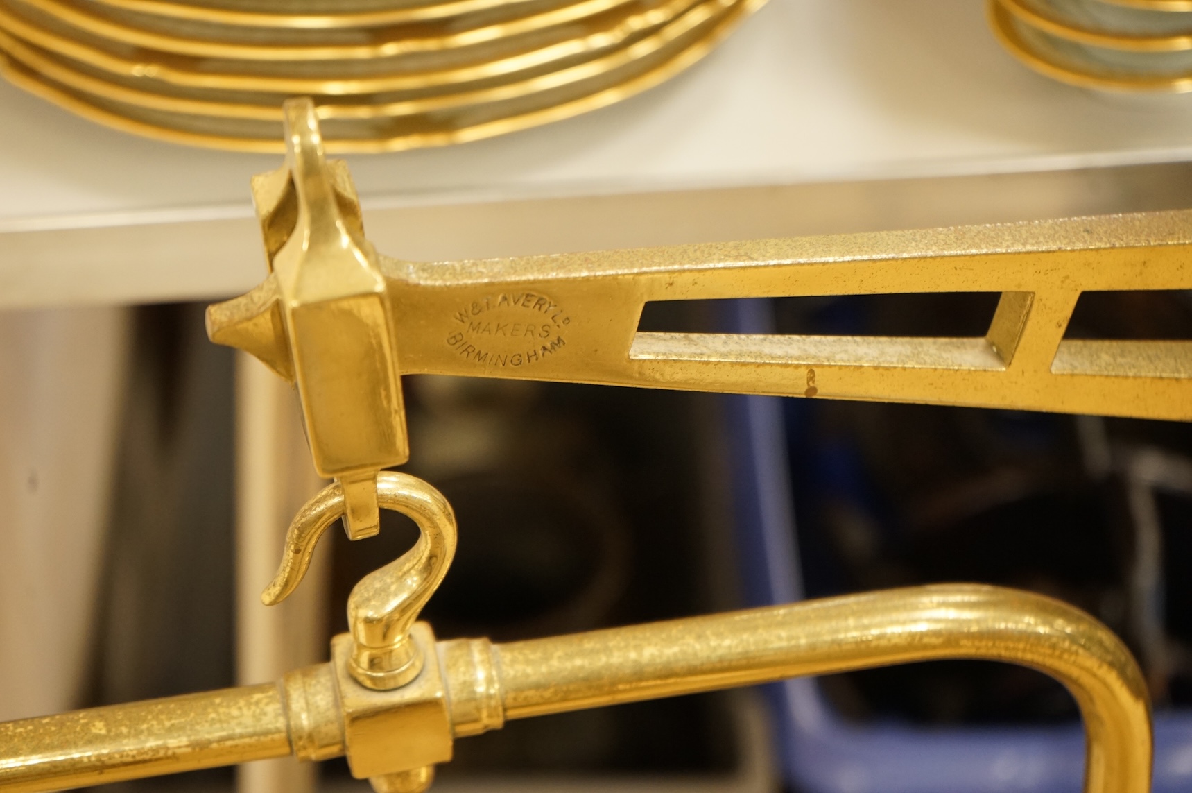 A set of large Victorian 'Avery' scales, 109cm